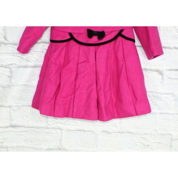 Rothschild Pink Wool Velvet Trim Long Dress Coat Size 4T - Picture 7 of 9